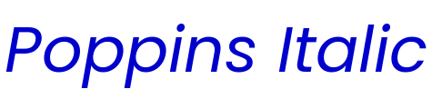 Poppins Italic шрифт